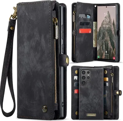 Produktbild von Samsung Galaxy S25 Ultra Hülle - CaseMe 008 2-in-1 Klapphülle & Back Cover mit Brieftasche - Schwarz