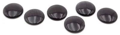 Produktbild von Vintageparts 6 Cateye Cabochons schwarz, 14 mm