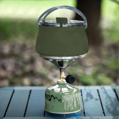Produktbild von 1 l Campingkochtopf BPA-freier Camping-Wasserkocher Outdoor-Silikon-Wasserkocher Edelstahlboden für Reisen, Picknicks und Wanderungen