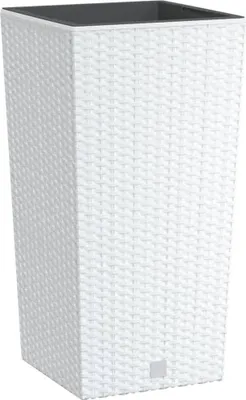 Obrázek produktu pro vidaXL květináč s vyjímatelnou vložkou bílý 11/26,5L PP ratan