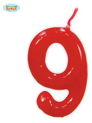 Produktbild von rote Kerze Nummer 9 - Deko Geburtstag Kuchen ca. 5,5 cm