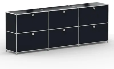 Produktbild von Sideboard, 6 Schubladen & Schloss, Breite 227 cm, Graphitschwarz