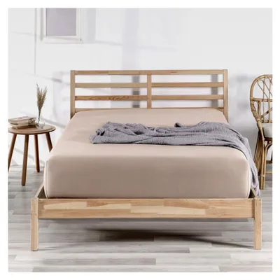Produktbild von Spannbettlaken aus 100 % Baumwolle, für Matratzenhöhe bis 25 cm, (Beige, 80x200 cm)