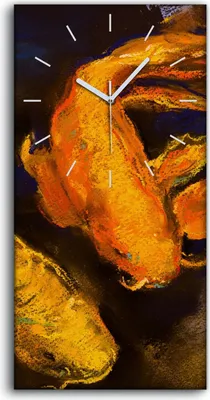 Produktbild von Wanduhr Uhr Wandbild Leinwand 30x60 Gemälde Abstrakte Tier Fisch Kunst - weiße Hände