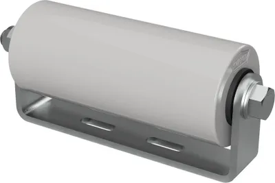 Image de Rouleau latéral en polyuréthane avec support aide à la mise à l'eau des remorques de bateaux galvanisé SUPROD, 200 mm, gris