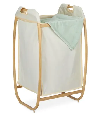 Waschkorb groß, Bambusrahmen, 80x44x43 cm, mit Wäschesack 70 L
