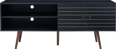 Produktbild von Fernsehschrank 'Vare' Lowboard 160 x 40 x 66 cm mit 2 Türen und 2 offenen Fächern Schwarz