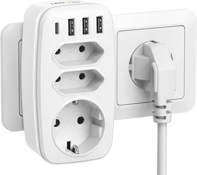 Produktbild von Steckdosenadapter mit USB-C – Verteiler für Steckdosen