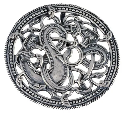 Produktbild von Wikingeranhänger im Jellingstil 925er Silber - Wikinger - 53x53mm