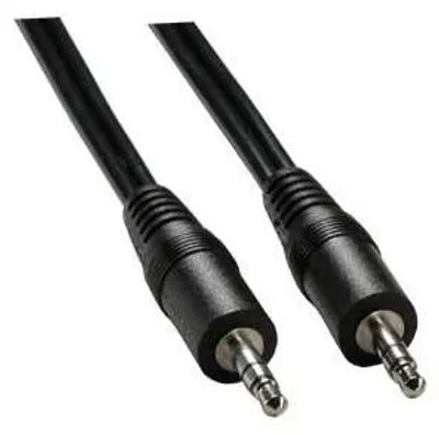Produktbild von Audio Kabel Jack (3,5mm) M - Jack (3,5mm) M, 1.5m, czarny, Logo