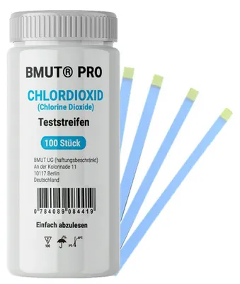 Produktbild von BMUT Teststreifen Chlordioxid Lösung (CDL/CDS) Schnelltest