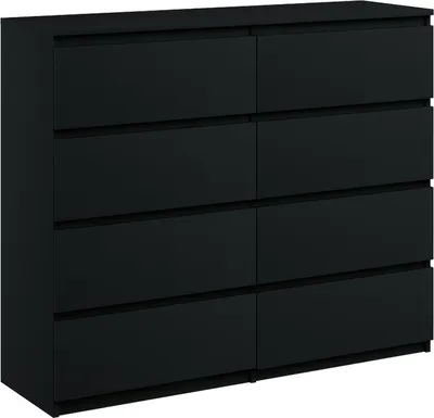 Produktbild von Kommode mit 8 Schubladen breite 120cm Sideboard moderne schwarz mat