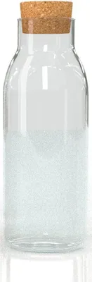 Produktbild von Karaf 2er-Pack (1,2 Liter) mit Korkdeckel und Etiketten - Weinkaraffe Milch Saft Hafermilchflasche Wasserflasche Waschmittel Aufbewahrung