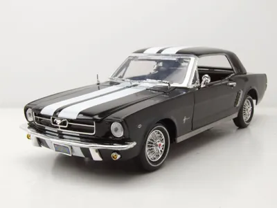 Produktbild von Motormax 73164SWW Ford Mustang Hardtop 1964 1/2 schwarz weiß 1:18