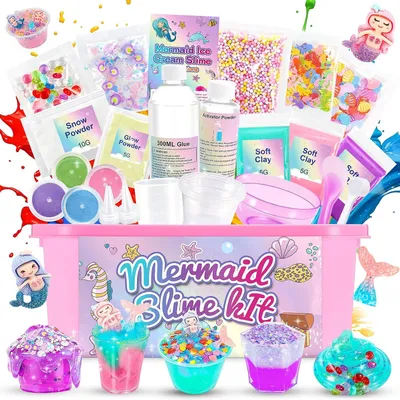 Immagine prodotto di Kit per creare slime, ideale per bambine dai 6 ai 12 anni, con coloranti, profumi e accessori, perfetto per attività creative