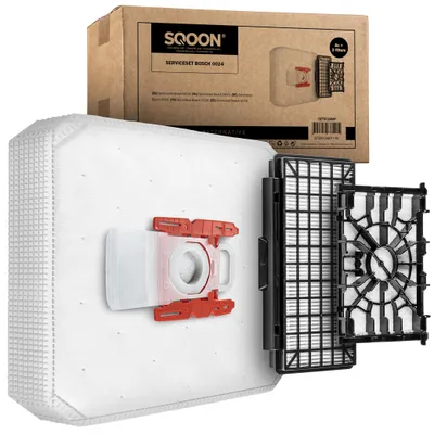 Produktbild von SQOON Zubehörset für Bosch Serie 8 In’genius – 8× G ALL Staubsaugerbeutel +HEPA-Abluftfilter + Motorfilter – Passend für BGL8SIL5, BGL8X329, BGL8PRO2,
