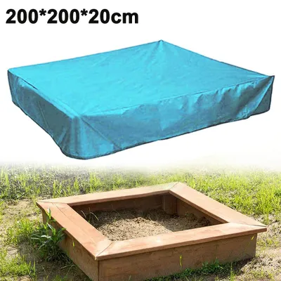 Produktbild von Sandkastenabdeckung quadratisch, wasserdichte Schutzhülle mit Kordelzug, UV-Schutz 95% für Sandkasten