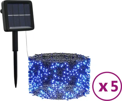 Produktbild von vidaXL Solar-Lichterketten 5 Stk. 5x200 LED Blau Innen Außen