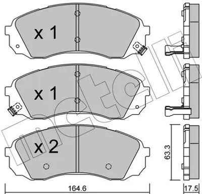 Produktbild von METELLI Bremsbeläge Satz Vorne Bremsklötze für HYUNDAI H-1 Travel (TQ) 22-0785-0
