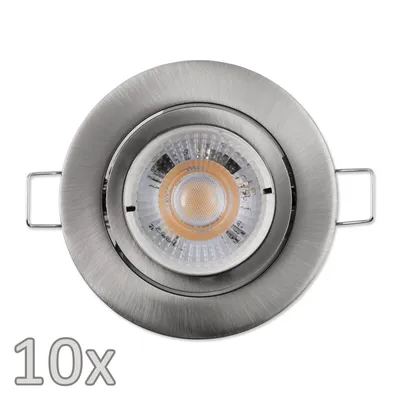 Produktbild von Einbauleuchten-Set McShine, 10xRahmen, 10xLED-Modul, 5W, 400lm, Aluminium