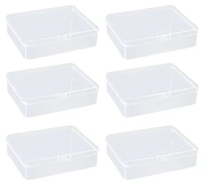 9 transparente Kunststoff-Aufbewahrungsboxen mit Deckel, 10,5x7,5x2,5 cm