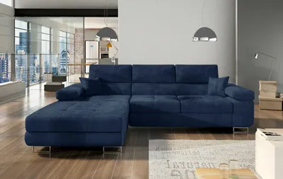 Obrázek produktu pro Rohová pohovka Armando 280 x 205 cm tmavě modrá (tkaná látka)
