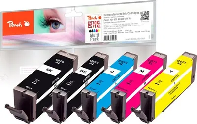 Produktbild von PEACH kompatible Tintenpatronen Canon PGI-570XL/CLI-571XL MultiPack, bk, pbk, c, m, y