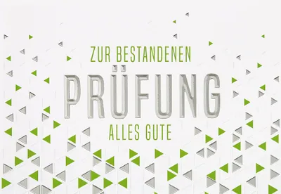 Produktbild von Prüfung  Glückwunschkarte im Format 115x17cm mit Umschlag