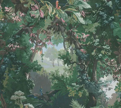 Produktbild von A.S. Création Waldtapete History of Art Vogeltapete Vliestapete grün blau rosa braun 10,05 m x 0,53 m