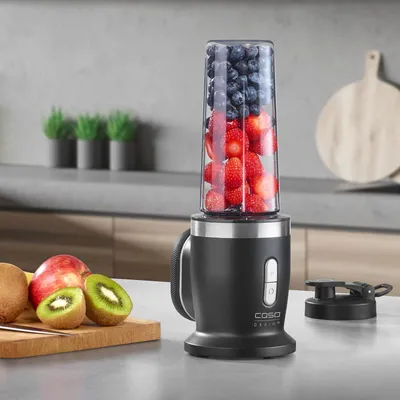 Productafbeelding van Caso Draadloze Blender | Klik & Blend | Tafelmodel | 240 W | Kan van Tritan | Inhoud kan: 0,5 liter | RVS / Mat zwart