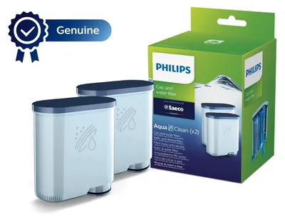Produktbild von Philips Saeco Aqua Clean Kalk- und Wasserfilter für Kaffeevollautomaten, bis zu 5000 Tassen, 2 Stück (CA6903/22)