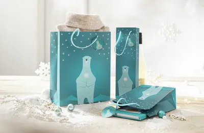 Immagine prodotto di sigel GT052 sigel Sacchetto regalo di Natale "Orso polare con candela", grande