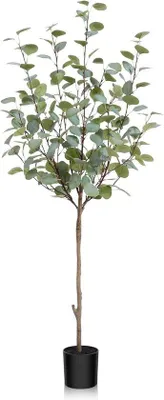 Produktbild von Famanu Eukalyptus Kunstpflanze 120 cm - Moderne Deko für Innen und Außen