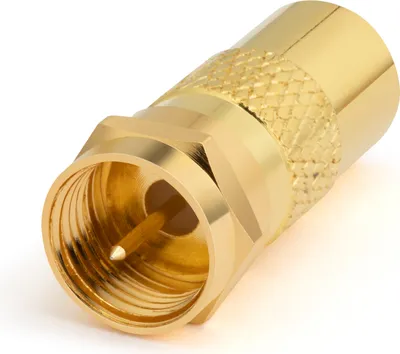 Produktbild von conecto Antennen-Adapter, F-Stecker auf IEC-Buchse, Adapter zum Verbinden von IEC-Anschlüssen mit Sat-Anschlüssen, vergoldet