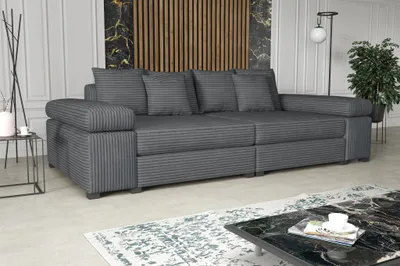 Produktbild von Big Sofa Couchgarnitur Megasofa Riesensofa AREZZO Stoff Tilia Dunkelgrau