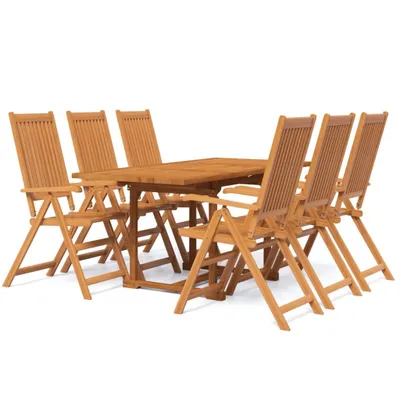 Obrázek produktu pro 7dílný zahradní jídelní set masivní akáciové dřevo 120-170 cm