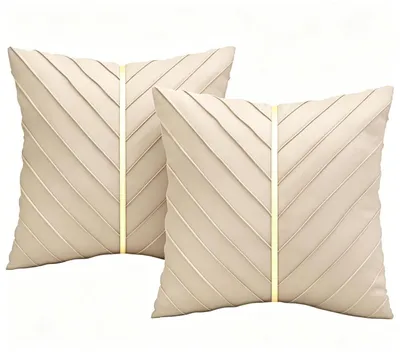 Productafbeelding van Kussenslopen, fluweel, 2 stuks, beige, 45 x 45 cm