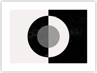 Produktbild von Poster - Poster ohne Rahmen - Abstraktion Rad Schwarz und Weiß - 40x30 cm - Wand Bild - Wanddeko - Wandbilder - Kunstposter - Wandposter - Bilder - Kunstdruck - Wandbild - P2XAA40x30-4316