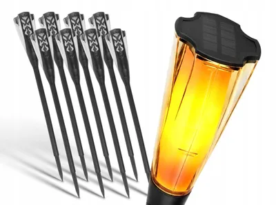 Produktbild von LED Plus Solarleuchte Flammenschein Gartenlicht 8er Set