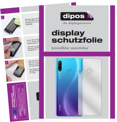 Produktbild von 2x Schutzfolie für Huawei P30 Lite Rückseite klar Displayschutzfolie Display