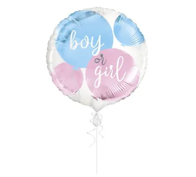 Obrázek produktu pro Foliový balonek Gender reveal - Boy or Girl - Kluk nebo holka - 45 cm