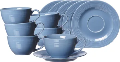 Produktbild von Ritzenhoff & Breker Levi Kaffeetasse mit Untertasse 6er Set - Blau