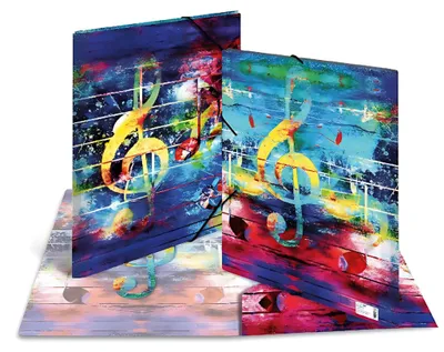Image de HERMA 19858 HERMA Eckspannermappe "Artline", PP, DIN A3, Music