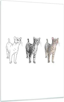 Produktbild von Bilder auf glas - Einteilig - Katzen Tiere Kinder Illustration - 50x70cm - Glasbilder - Wandbilder - Bilder - Wanddekoration aus Glas - Glas Bilder - Wandbild auf Glas - GPA50x70-3211