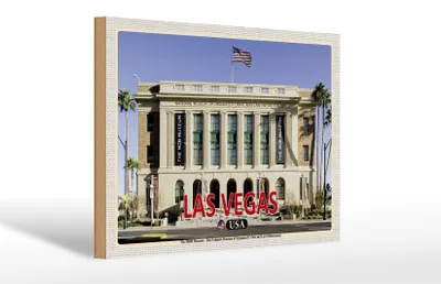 Produktbild von Holzschild Reise 30x20cm Las Vegas USA The MOB Museum