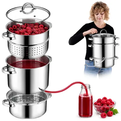 Image de KADAX Centrifugeuse, 8 l, Acier inoxydable, Vapeur, Induction, Induction, Gaz, Acier, 3 en 1, Grande taille