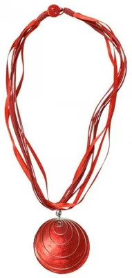 Produktbild von Hals-Kette mit Muschel-Anhänger Halsschmuck, viele Farben, Farbe:pink