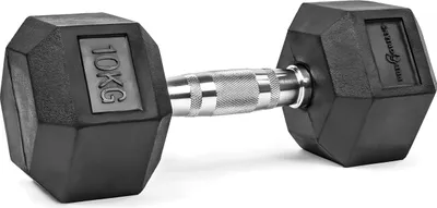 Produktbild von Kurzhantel 10 kg, Hexagon Hantel, oberfläche aus Gummi, Gymnastikhanteln für Krafttraining, Zuhause, Workout, Fitness