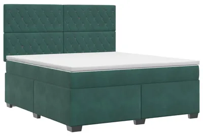 Obrázok produktu pre Skriňová posteľ s matracom tmavozelená 140 x 190 cm zamat