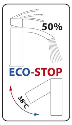 Produktbild von AQUALINE 35 Waschtischarmatur mit drehbarem Ablauf, ECO-Mischkartusche, Chrom